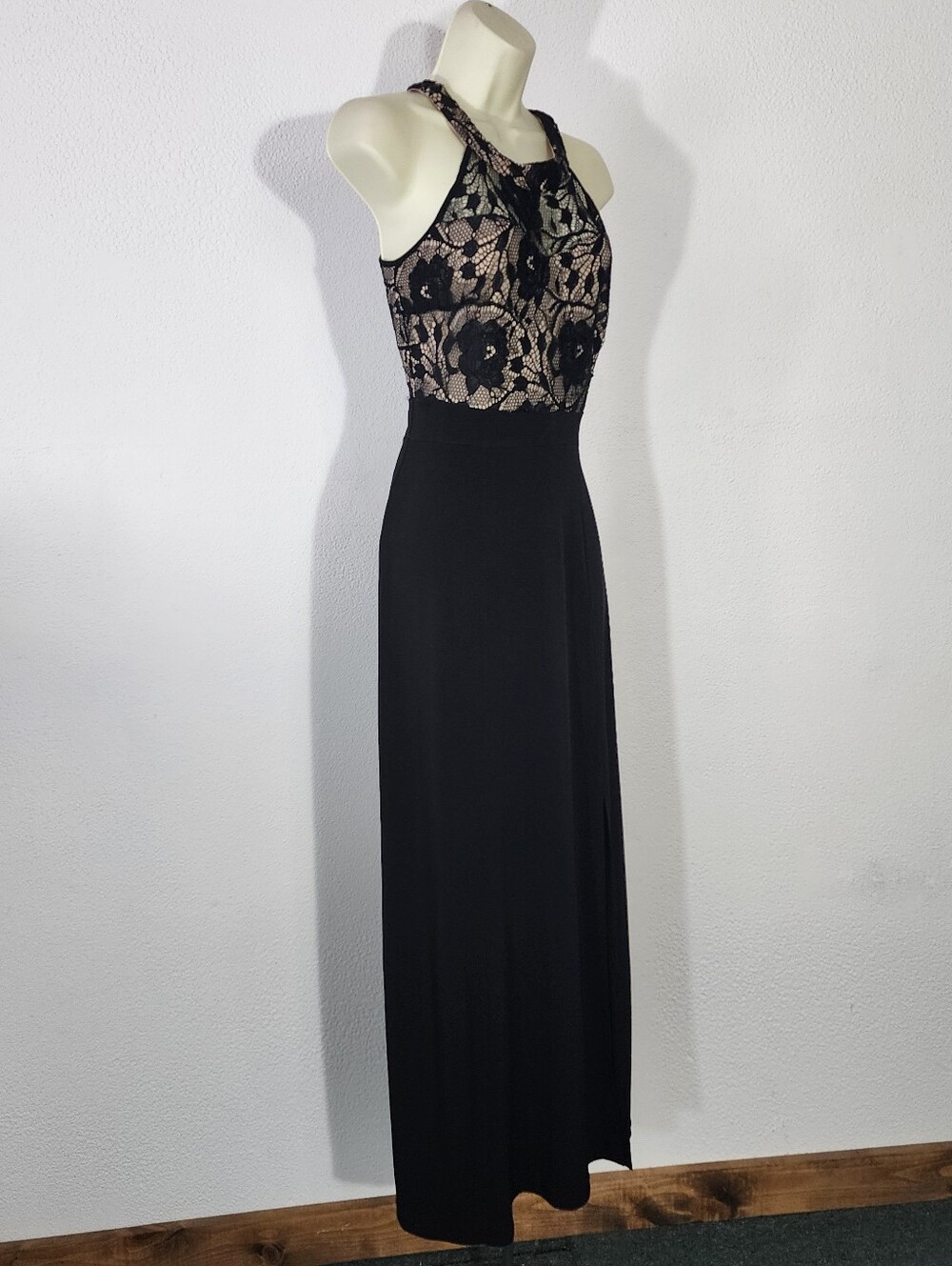 Enfocus Studio Dress Lace-Overlay Halter Vintage Evening Black Size 6 - Picture 14 of 16